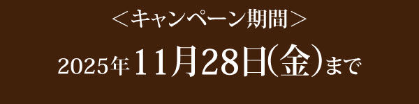 キャンペーン期間 2025年11月28日(金)まで