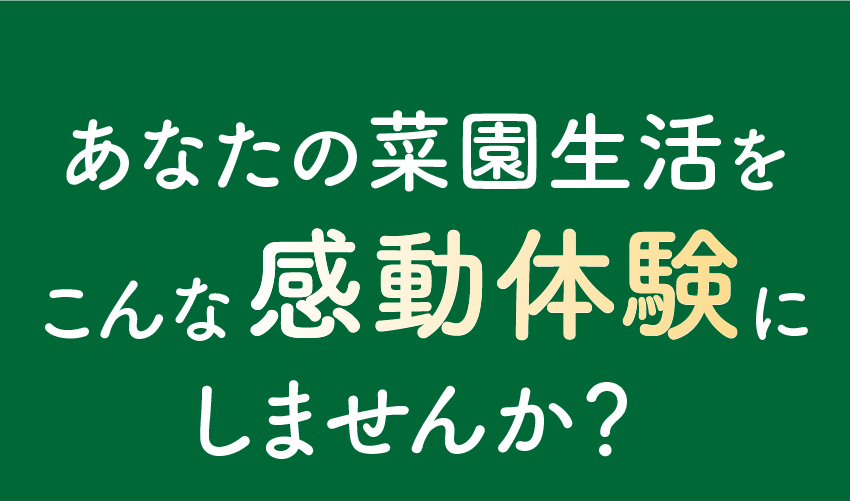 あなたの菜園生活をこんなにしませんか？