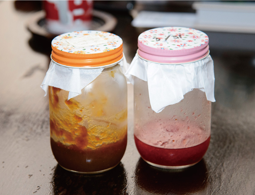 味噌とジャムは手作りしたものを食べています！