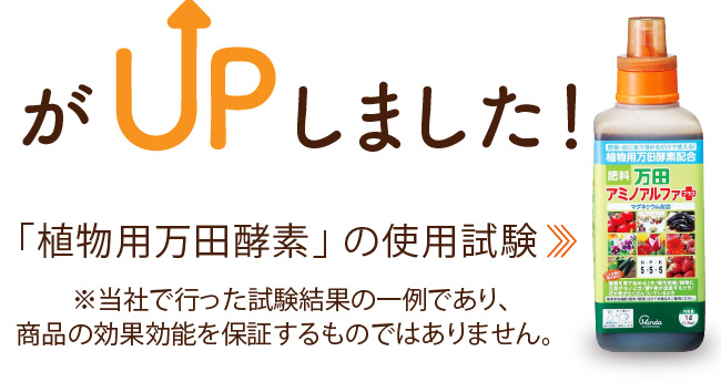 がUPしました！「植物用万田酵素」の使用試験